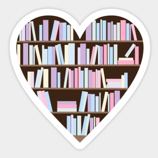 Pastel books heart Sticker